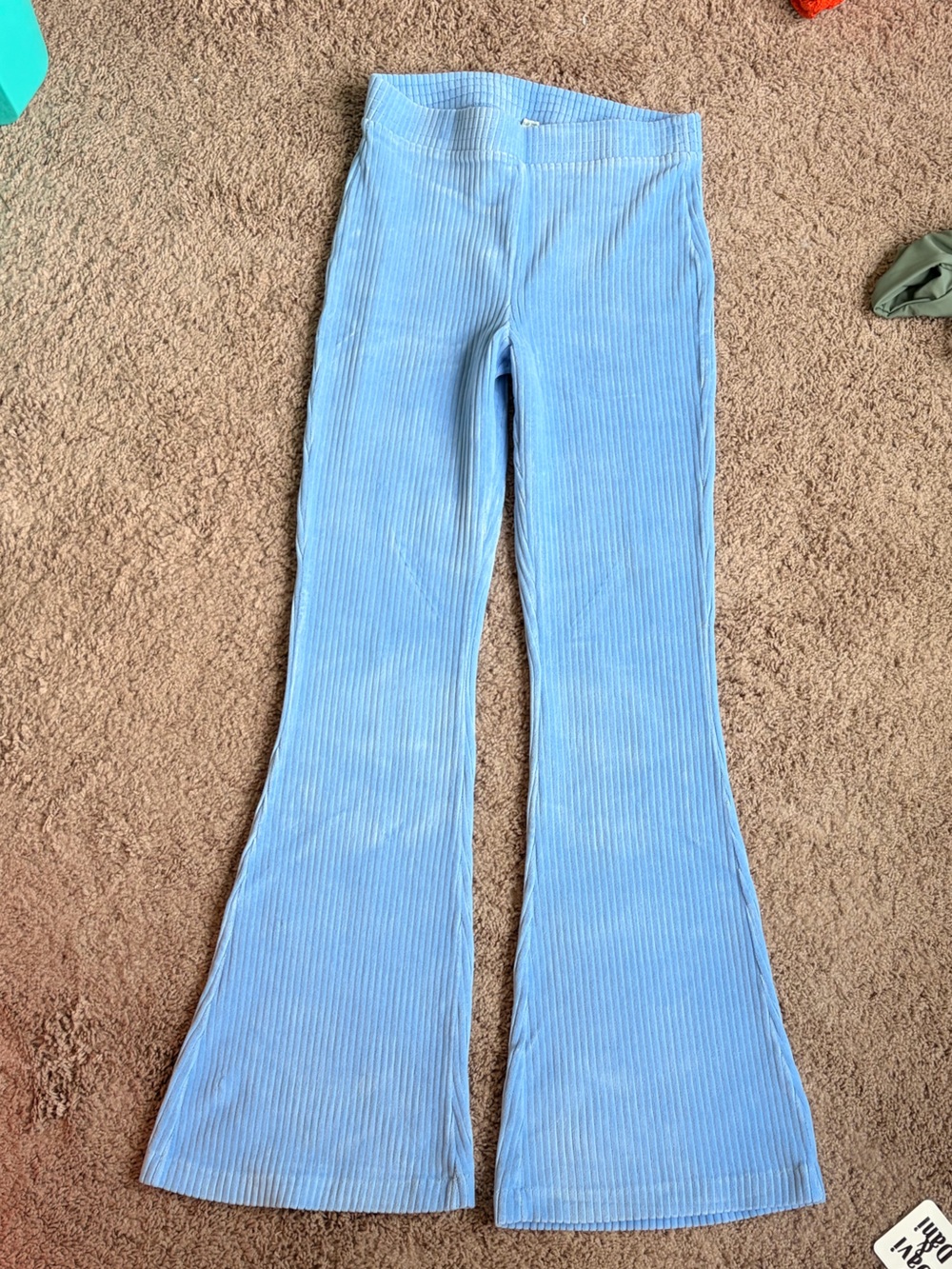 Aerie Blue Ribbed Flare Pants